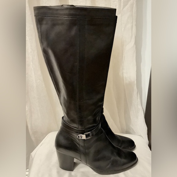 Giani Bini Women's Black Leather Rozario Memory Foam Dress Boots Size 10 - Picture 2 of 8
